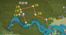 沙脂虫采集分布图；（探索神秘大陆，采集珍贵资源；）